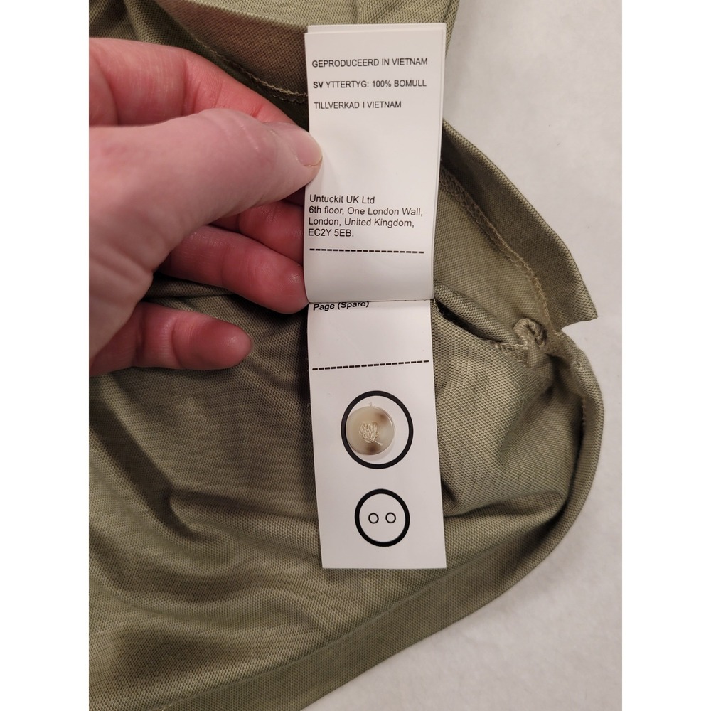UNTUCKit Van Der Heyden Mens XL Polo Shirt Light Green Cotton Tennis Pickleball - Picture 8 of 10